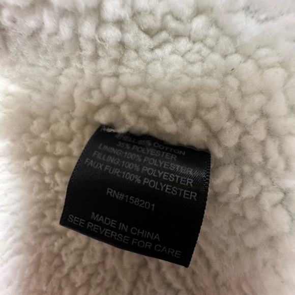 Forever 21 Blue Denim Jacket with White Faux Fur Collar - Picture 5 of 9